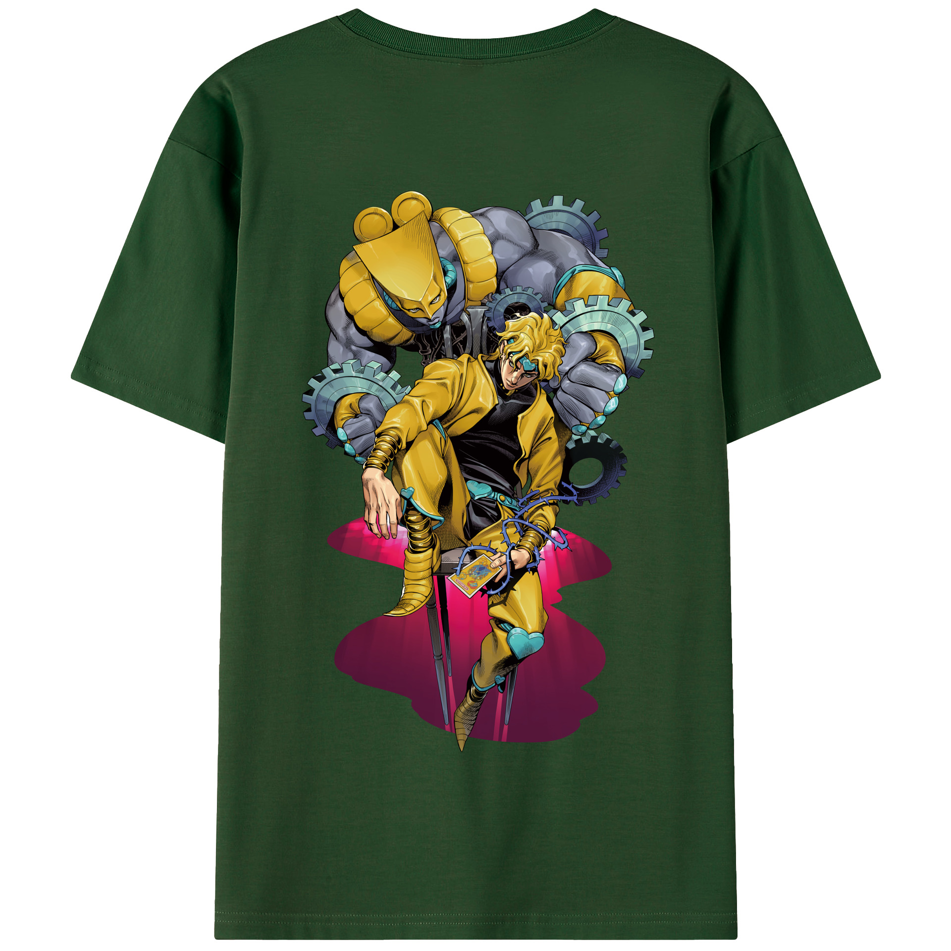 （画像用） ジョジョの奇妙な冒険 ディオ?ブランドー JoJo's Bizarre Adventure Dio Brando 綿100％半袖Tシャツ（背面プリント）